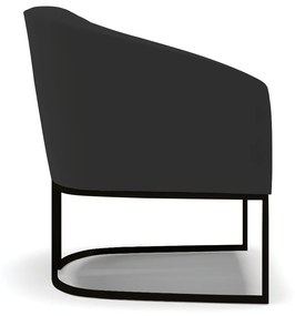 Poltrona Decorativa Industrial Preto Kit 2 Stella Veludo Preto D03 - D'Rossi