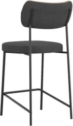 Banqueta Cozinha Média Milli Linho Grafite/Caramelo A14     - Mpozenat