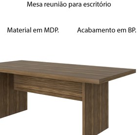 Mesa de Reunião para Escritório Home Office ME4119 MDP Nogal G69 - Gran Belo
