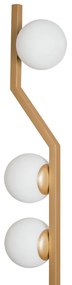 Luminaria De Chão Zig Ø27,5X159Cm 3Xg9 / Globo Ø12Cm / Coluna | Usina... (BT / DR-PV - Branco Texturizado / Dourado Brilho Polido Verniz, AMBAR)