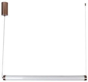 Pendente Led Vidro Metal Rose Gold 30w 3000k Canelado