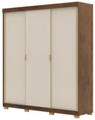 Guarda Roupa Casal 200cm 3 Portas Porto Flex Imbuia/Fendi - Vila Rica