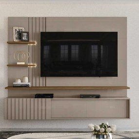 Bancada Suspensa Mesaque MDP Pintura UV até 65 Fendi/Naturale G97 - Gran Belo