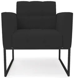 Sofá Namoradeira e 2 Poltronas Base Industrial Preto Ana Veludo Preto
