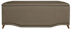Calçadeira Baú Casal 140cm Greta Pés Palito Suede Capuccino - Sheep Estofados