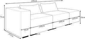 Sofá Versátil Sala de Estar Atlanta 338cm Modulado Veludo Marrom G52 - Gran Belo