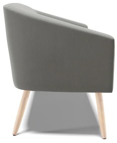 Namoradeira 02 Lugares Stella Suede Grafite Pés Palito Natural - D'Rossi