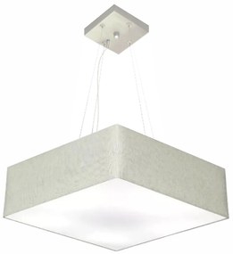 Lustre Pendente Quadrado Md-4032 Cúpula em Tecido 15/50x50cm Rustico Cinza - Bivolt