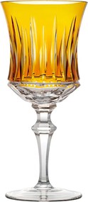 Taça de Cristal Lapidado Artesanal p/ Água - Amarelo - 66 Amarelo