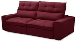 Sofá Retrátil Reclinável 3 Lugares 230cm Damy F05 Veludo Bordô - Mpoze