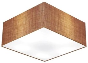 Plafon Quadrado Md-3012 Cúpula em Tecido 21/50x50cm Palha - Bivolt