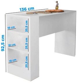 Bancada Balcão Gourmet Mesa Cozinha Multiuso Branca - Sem Porta