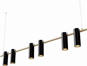 Pendente Tube Transpass Em Par 5,7X16,7X120Cm Alumínio 06Xmr16 - Qimpo... (PRETO)