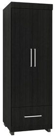 Roupeiro Guarda Roupa 2 Portas Prateleiras Gaveta Preto
