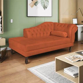 Recamier Diana 140cm Lado Esquerdo Suede Terracota - ADJ Decor