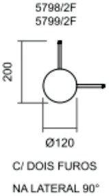 Arandela Galáxia 1Xpci Led 5W 110V Ø12X5Cm (C/ Dois Furos Na Lateral 9... (TT-M Titânio Metálico)