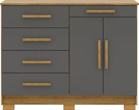 Cômoda Quarto 122cm com 2 Portas Sapateira Vitória Nature/Alasca V01 - D'Rossi