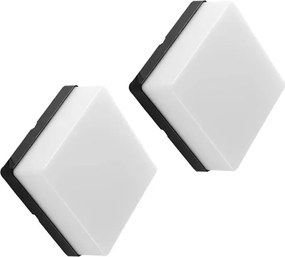 Kit 2 Arandelas Led Quadrada Abs 8w 3000k Ip65 Jabuti
