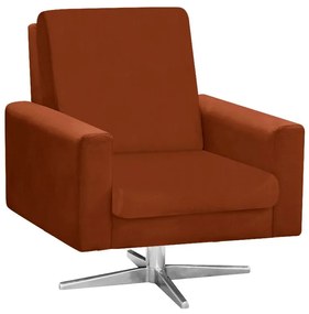 Poltrona Giratória Beatriz Suede Terra Base Estrela Cromado D'Rossi