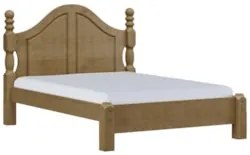 Cama Casal Clássica 140cm Pé Madeira Eduarda Freijó F07     - Mpozenat