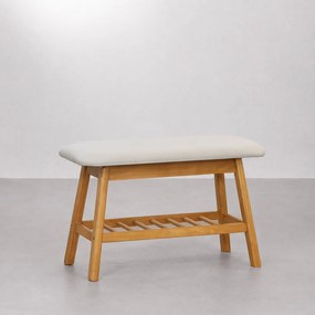 Banco Sapateira Mada Amêndoa e Natural 70cm - Banco Sapateira Mada Amêndoa e Natural - 70cm