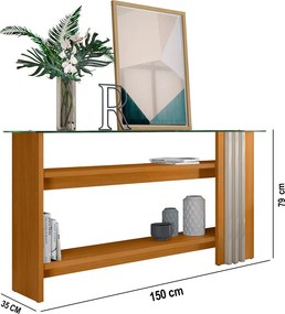 Aparador de Sala com Prateleiras 150cm Mirezi M20 - D'Rossi - Cinamomo e Off White