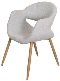 Cadeira Arles Assento Linho Cinza Base Clara - 79384 Sun House