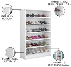 Sapateira Armário 18 Pares Organizador Bella Branco - Phoenix