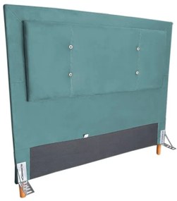 Cabeceira Cama Box Solteiro 90cm Caribe Suede Turquesa - Sheep Estofados - Água