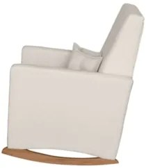 Poltrona Amamentação Base Madeira Balanço Lola Bouclê Off F03 - Mpozen