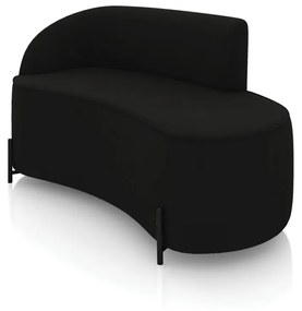 Sofá 2 Lugares Orgânico 140cm Pé Ferro Preto Morgan Suede D03 - D'Rossi - Preto
