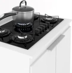 Armário de Cozinha e Balcão Cooktop Pérola Z34 Branco - Mpozenato