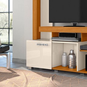 Estante de TV 50 Pol 136cm Sala de Estar Mervan Cinamomo/Off White M20 - D'Rossi