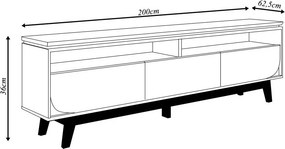Bancada Decorativa Saiko MDP Pintura UV 3 Gavetas Corrediças Telescópicas até 75 Cumaru G97 - Gran Belo