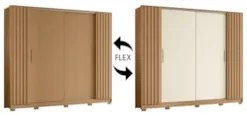 Guarda Roupa Casal 270cm 4 Portas Jacarandá Flex Off/Freijó - Albatroz