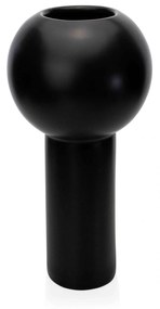 Vaso Decorativo Cilíndrico em Cerâmica Preto 32,5x16x16 cm - D'Rossi