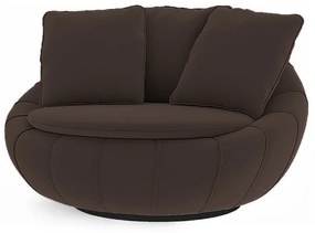 Poltrona Decorativa Redonda Giratória Glória Veludo Marrom - Sheep Estofados - Veludo Marrom