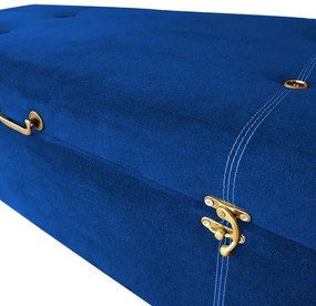 Calçadeira Baú Queen 160cm Caribe Pés Palito Suede Azul - Sheep Estofados - Azul