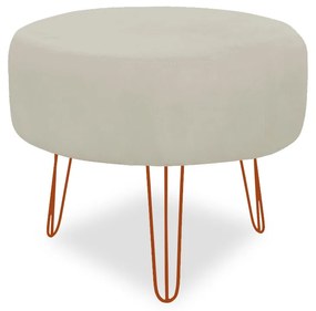 Puff Chloe Pés Hairpin Legs Bronze Suede Bege