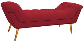 Calçadeira Estofada Veneza 140 cm Casal Suede Vermelho - ADJ Decor