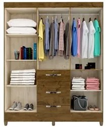 Guarda Roupa Casal Itatiba 6 Portas Castanho Wood - Moval