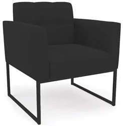 Sofá Namoradeira e 1 Poltrona Base Industrial Preto Ana Veludo Preto -