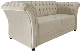 Namoradeira Chesterfield Sofia Suede Bege- ADJ Decor