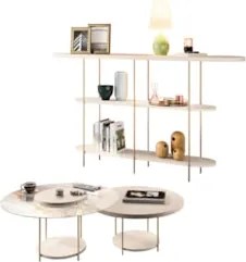 Aparador de Sala e Mesas de Centro Vetta H01 Off White - Mpozenato