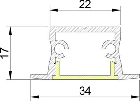 Perfil Embutir Para Fita Led Garbo 50Cm 3,4X50X1,7Cm | Usina 30030/50 (PT - Preto Texturizado)