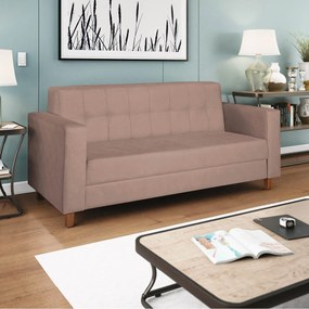 Sofá 2 Lugares Denver Linho Rosê - ADJ Decor