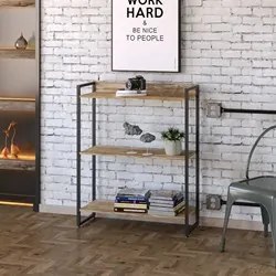 Estante Livreiro Dynamica Industrial 80cm 3 Prateleiras C08 Carvalho -