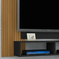 Painel Suspenso Para TV Até 48 Polegadas Navi Preto Fosco/Ripado - Bec