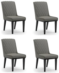 Cadeira Sala de Jantar Base Madeira Preto Kit 4 Sofia Suede Azul Marinho D03 - D'Rossi - Grafite