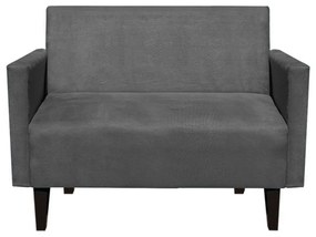 Namoradeira Jade 02 Lugares Suede Grafite Pés Chanfrado Tabaco - D'Rossi